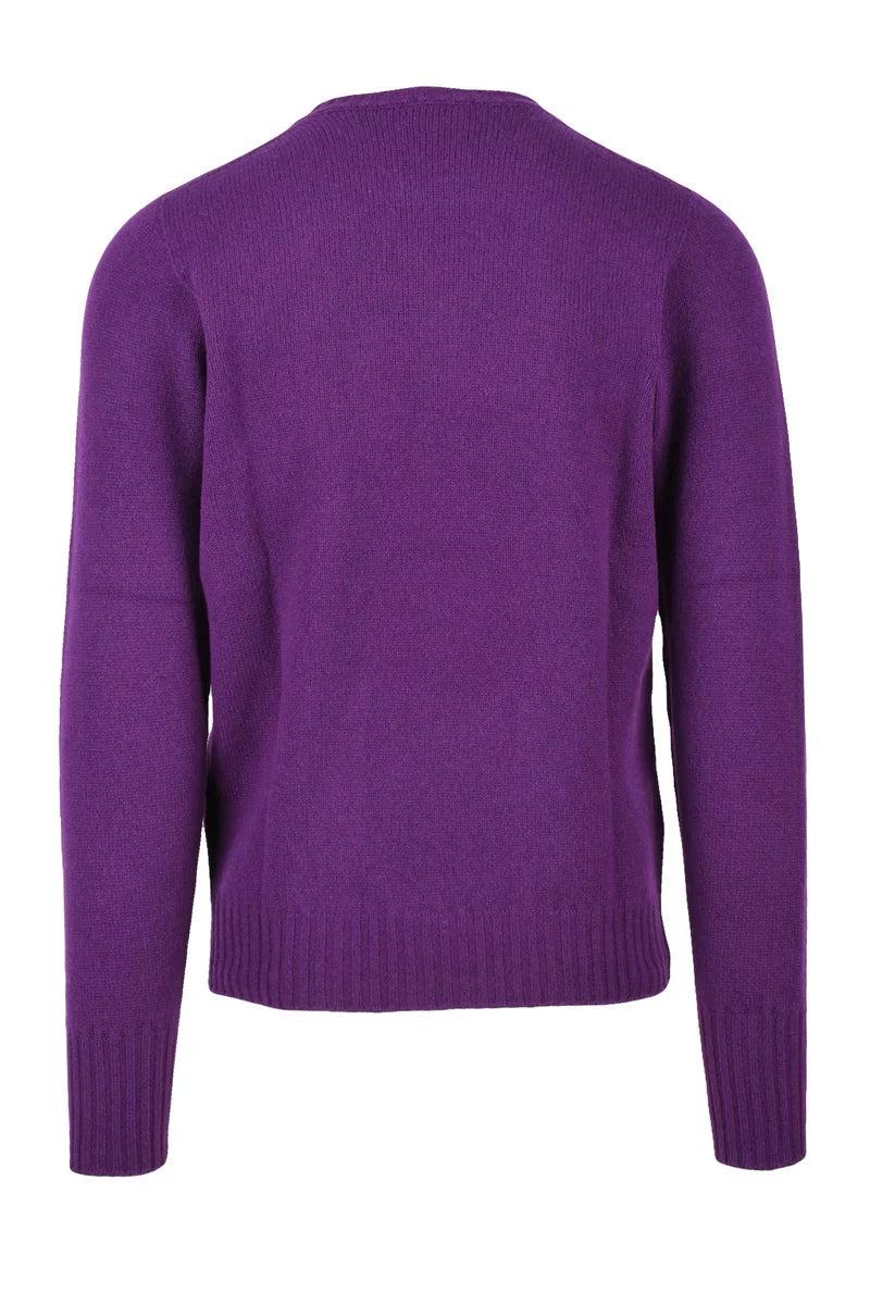 Crew Neck Lambskin Sweater - Purple