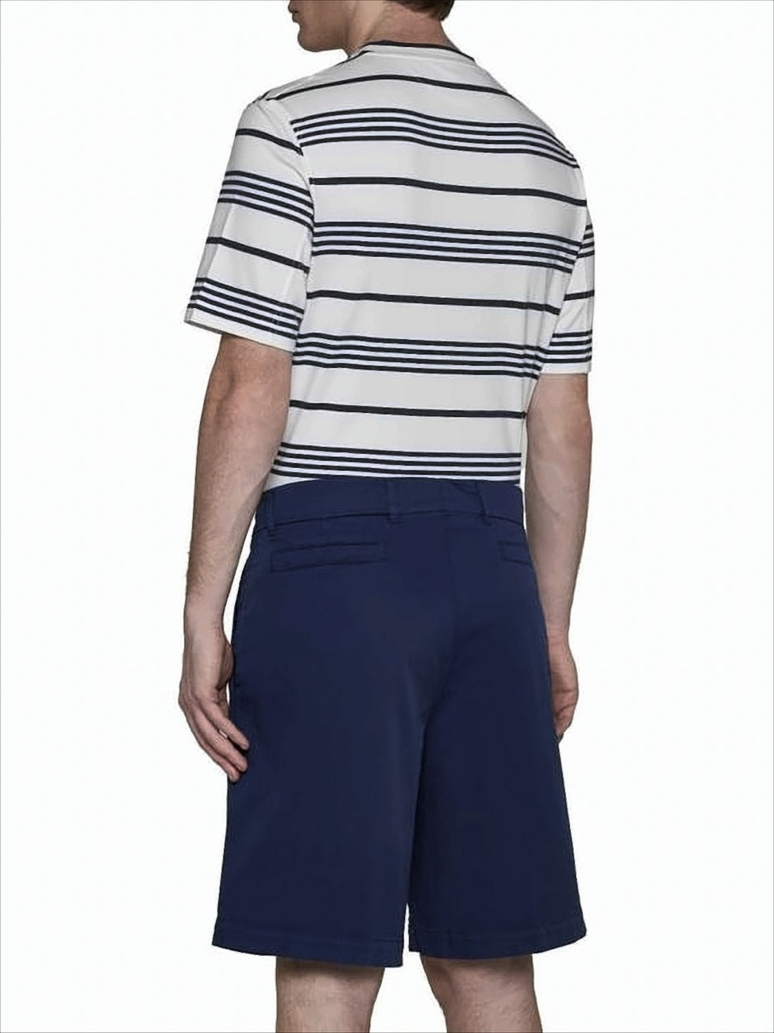 Tailored Blue Shorts with Flat Front