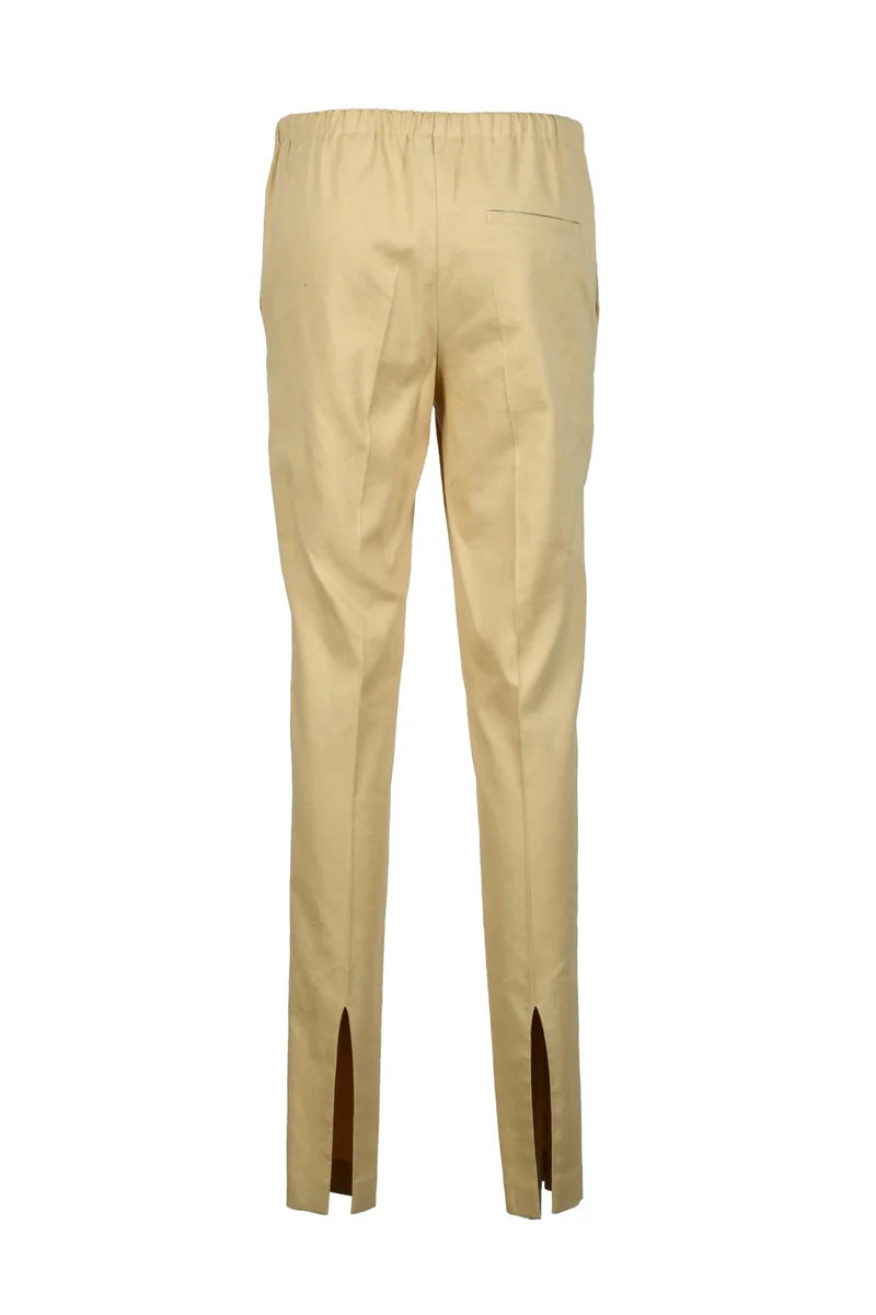 Linen Viscose Stretch Trousers - Cream