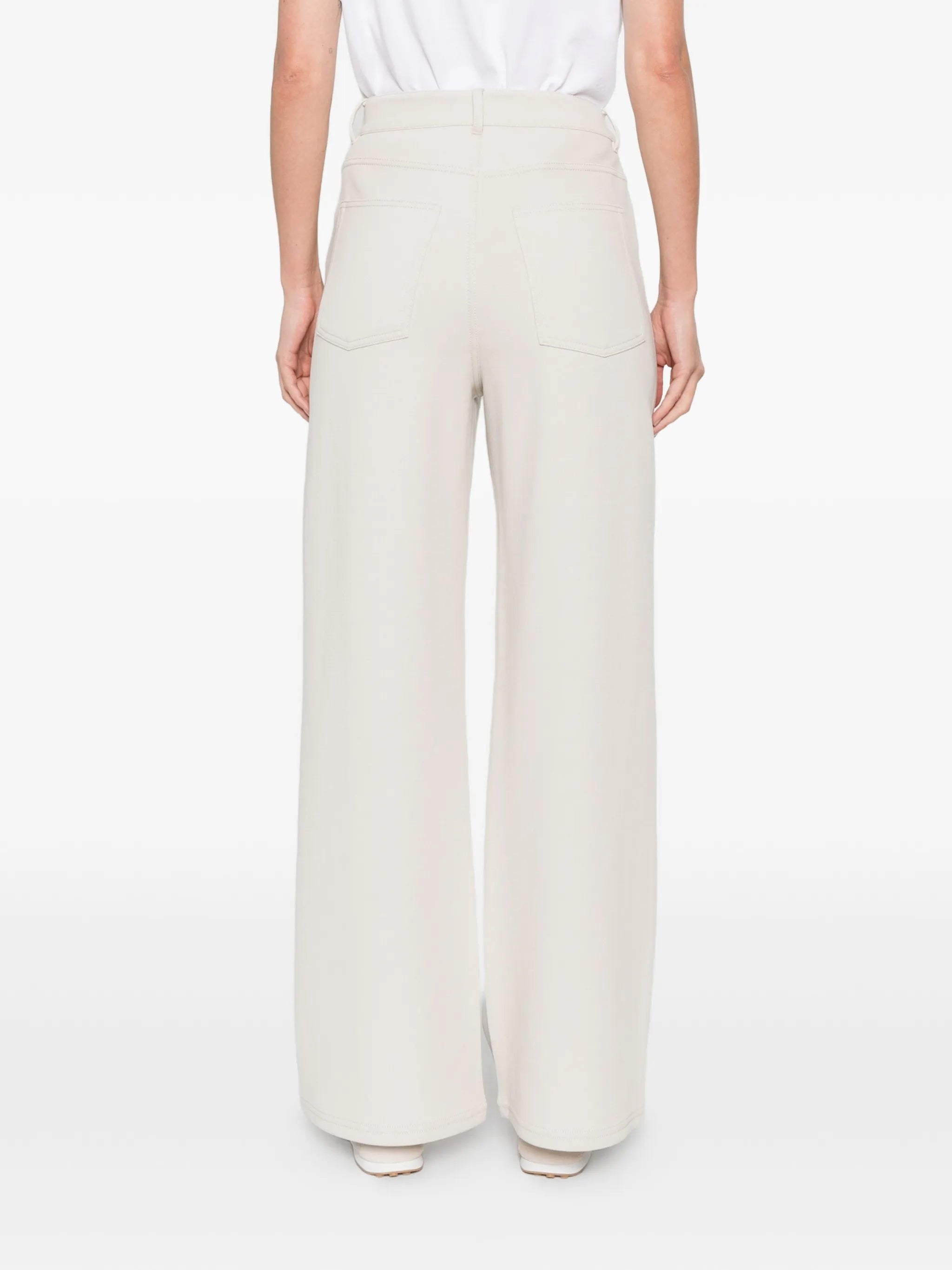 Wide-Leg Pants with High Waist and Structured Finish