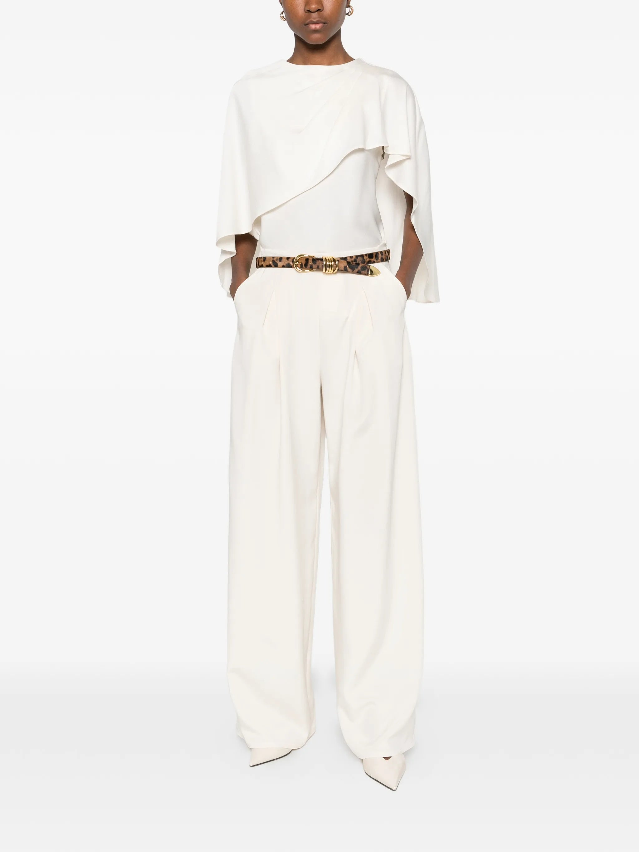 White Palude Wide-Leg High-Waist Trousers