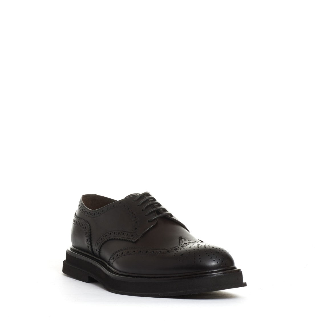 Brown Leather Lace-Up With Holes