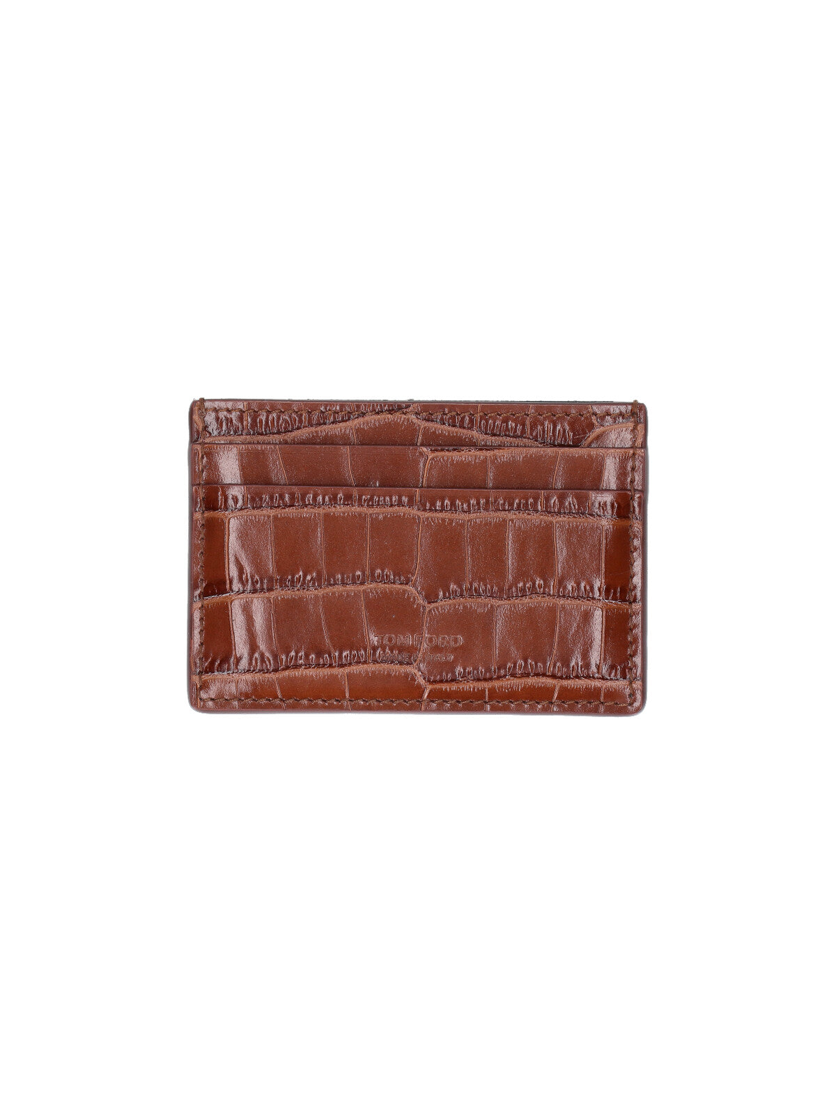 Brown Embossed Leather Card Holder