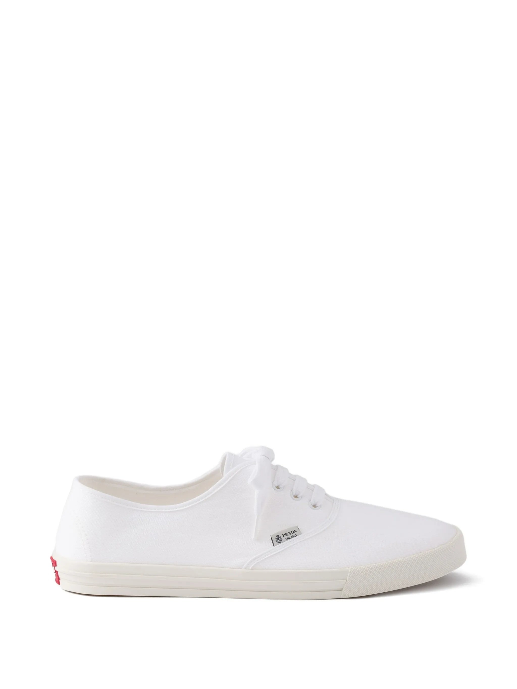White Drill Minimalist Canvas Low-Top Sneakers