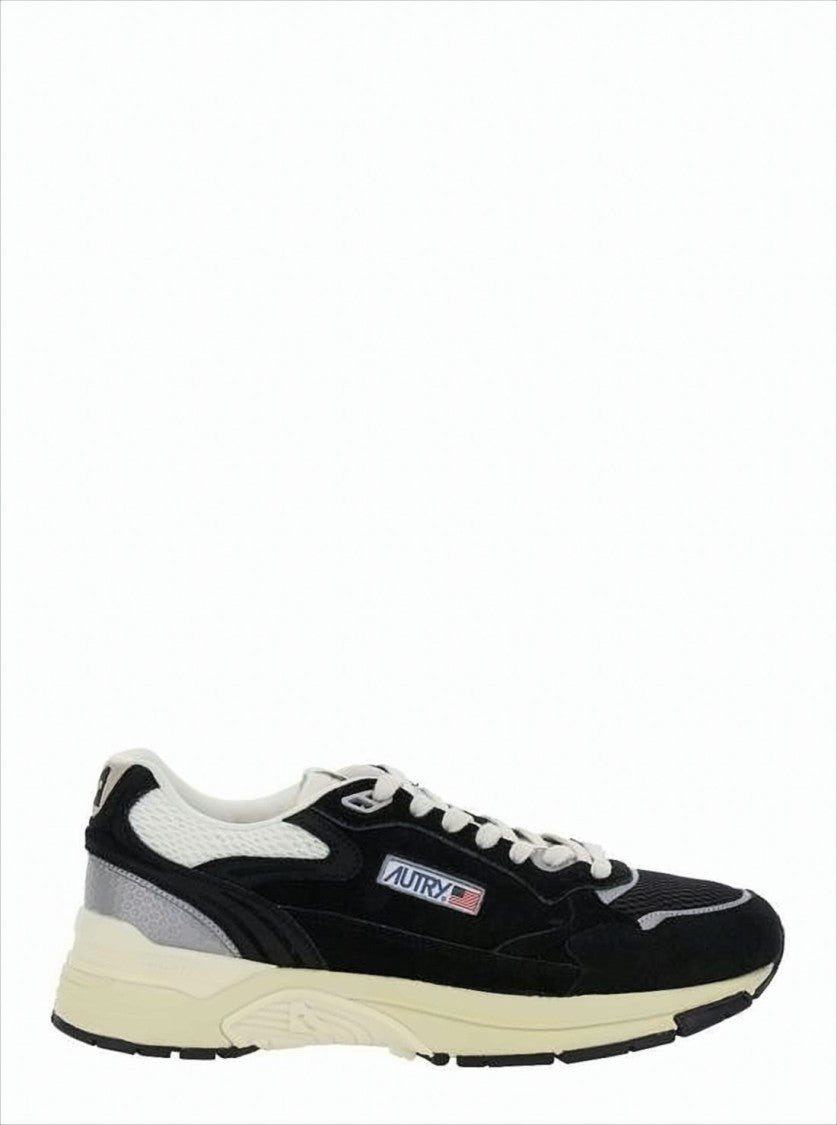 Layered Suede and Mesh Sneakers