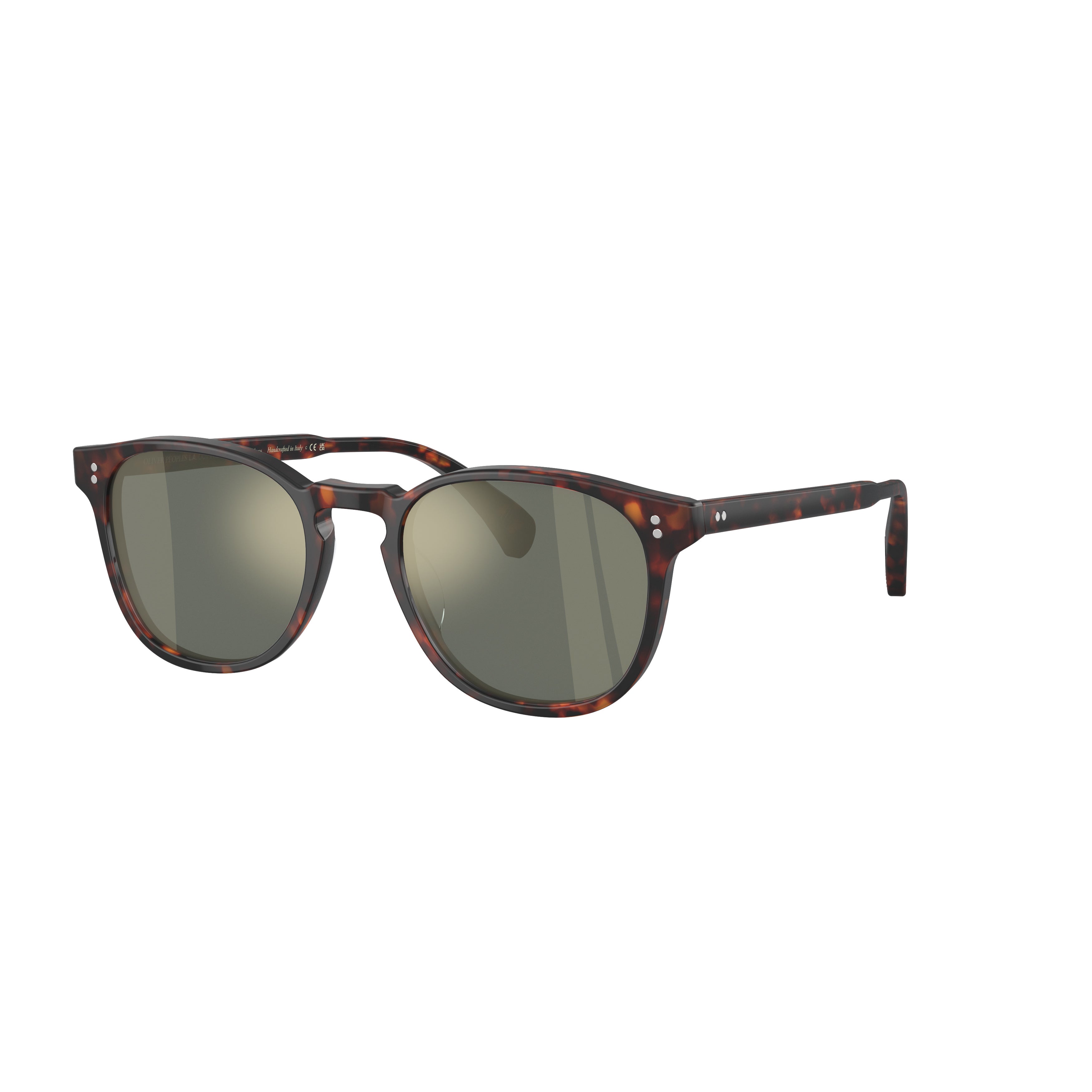 0ov5298su Classic Round Frame Tortoiseshell Sunglasses with Reflective Lenses