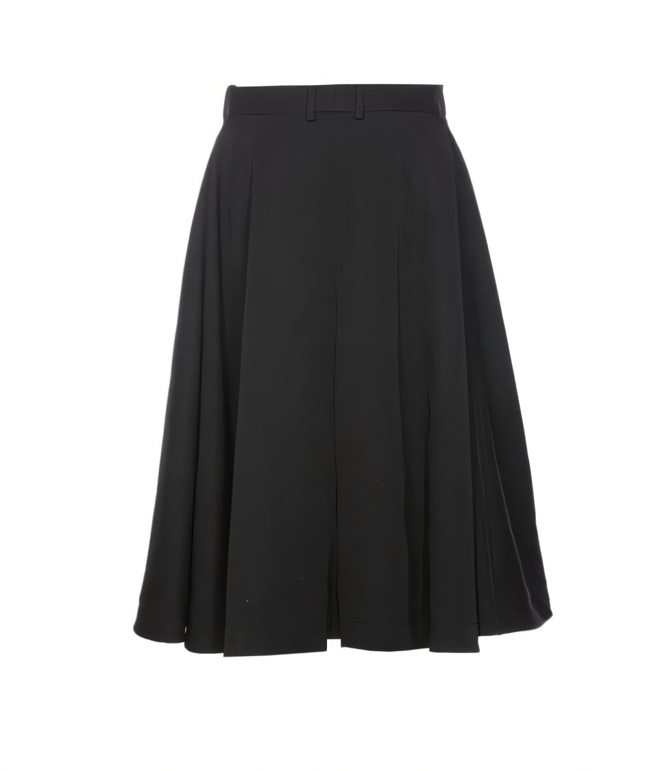 A-Line Midi Skirt with Pleated Flow and Tailored Waistband