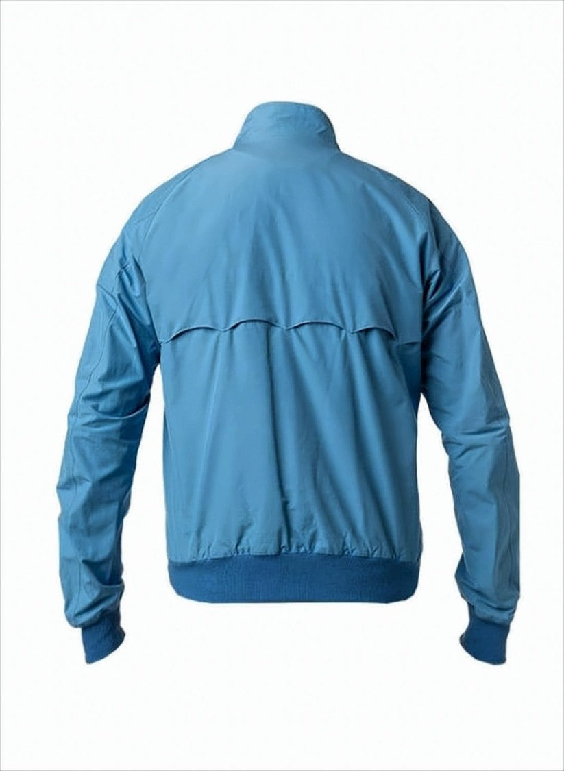 Sky Blue Lightweight Baracuta Jacket With Distinctive Tartan Lining