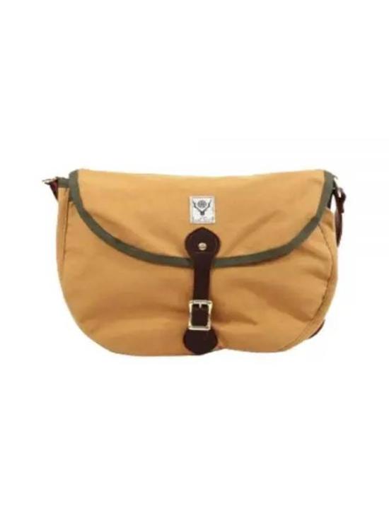 Medium Cotton Crossbody Bag with Buckle Closure