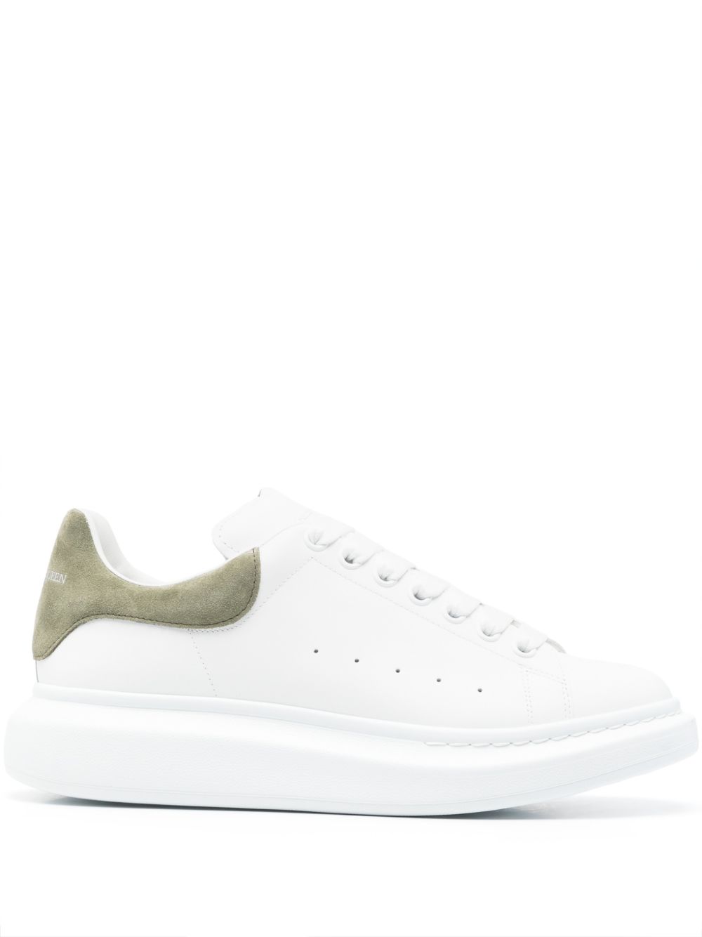 White Leather Sneakers With Suede Accent