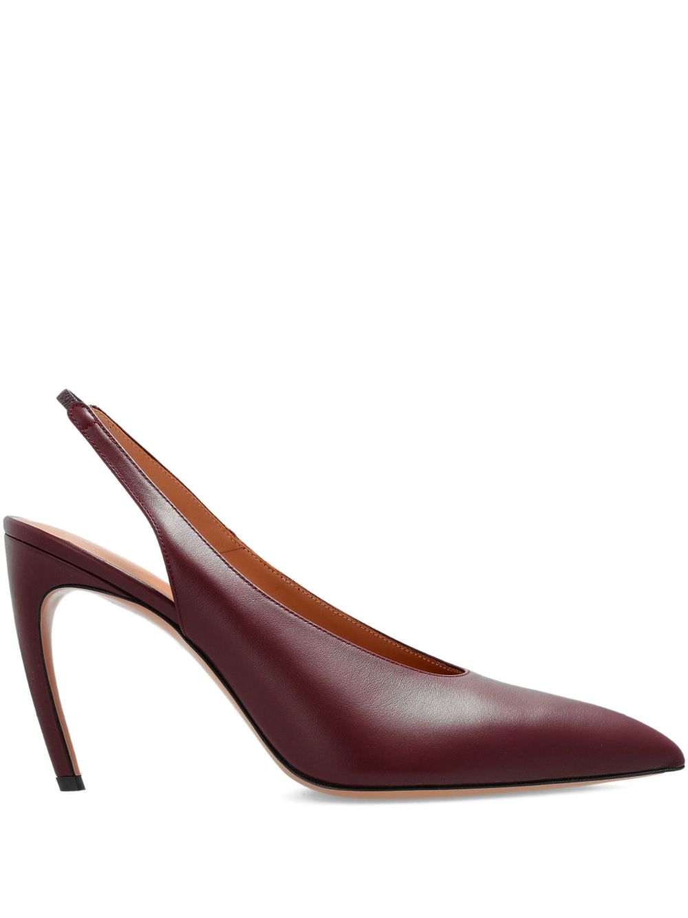 Slingback Pumps in Smooth Purple Calf Leather