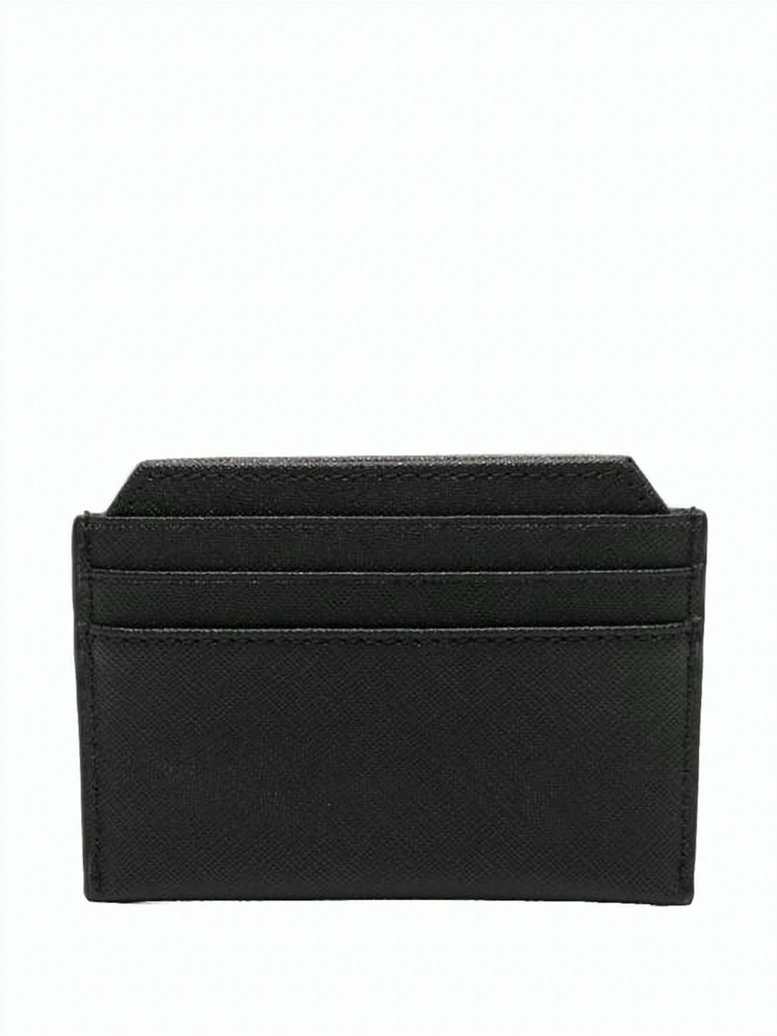 Textured Leather Cardholder with Metallic Emblem