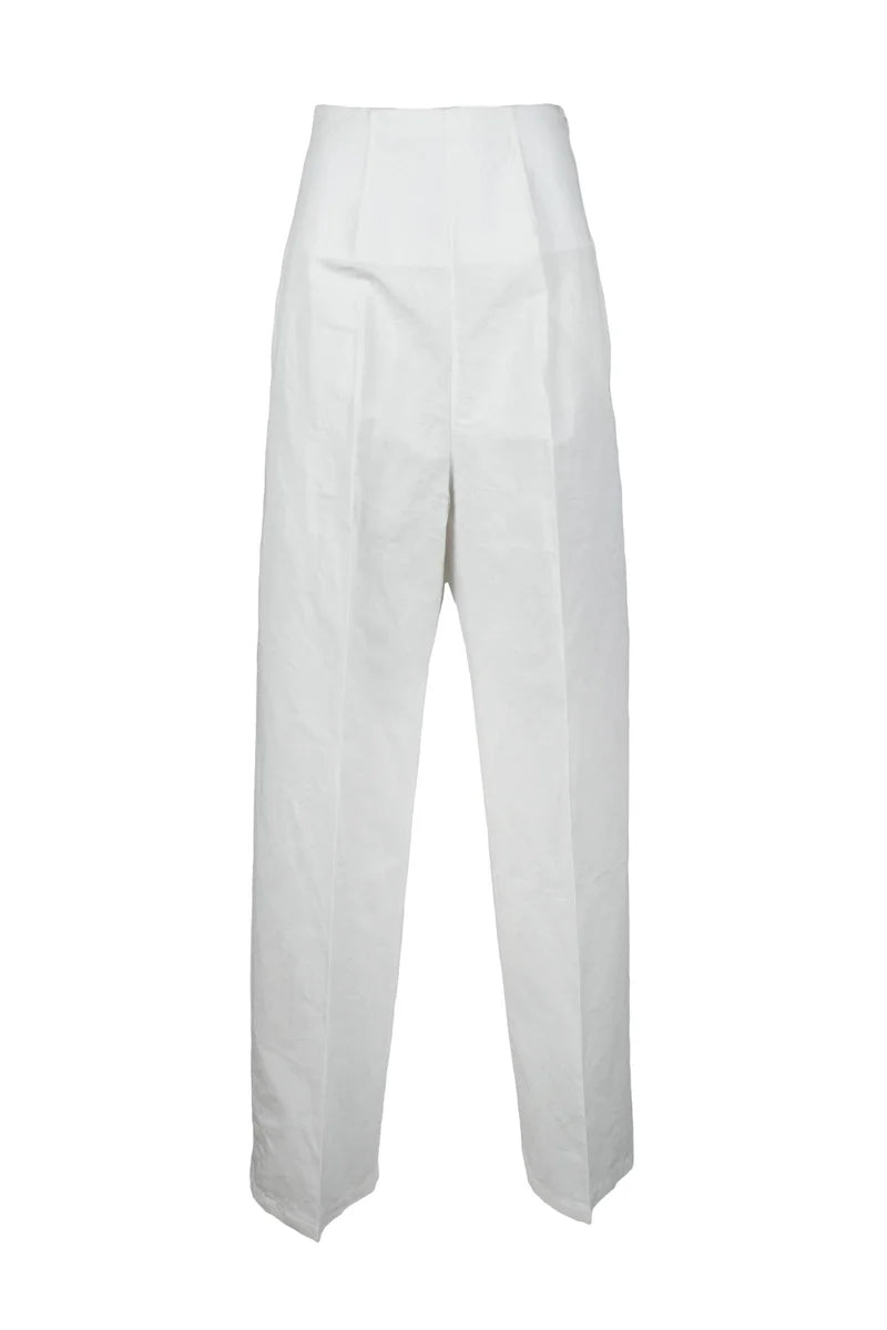 Cotton Linen Trousers - White