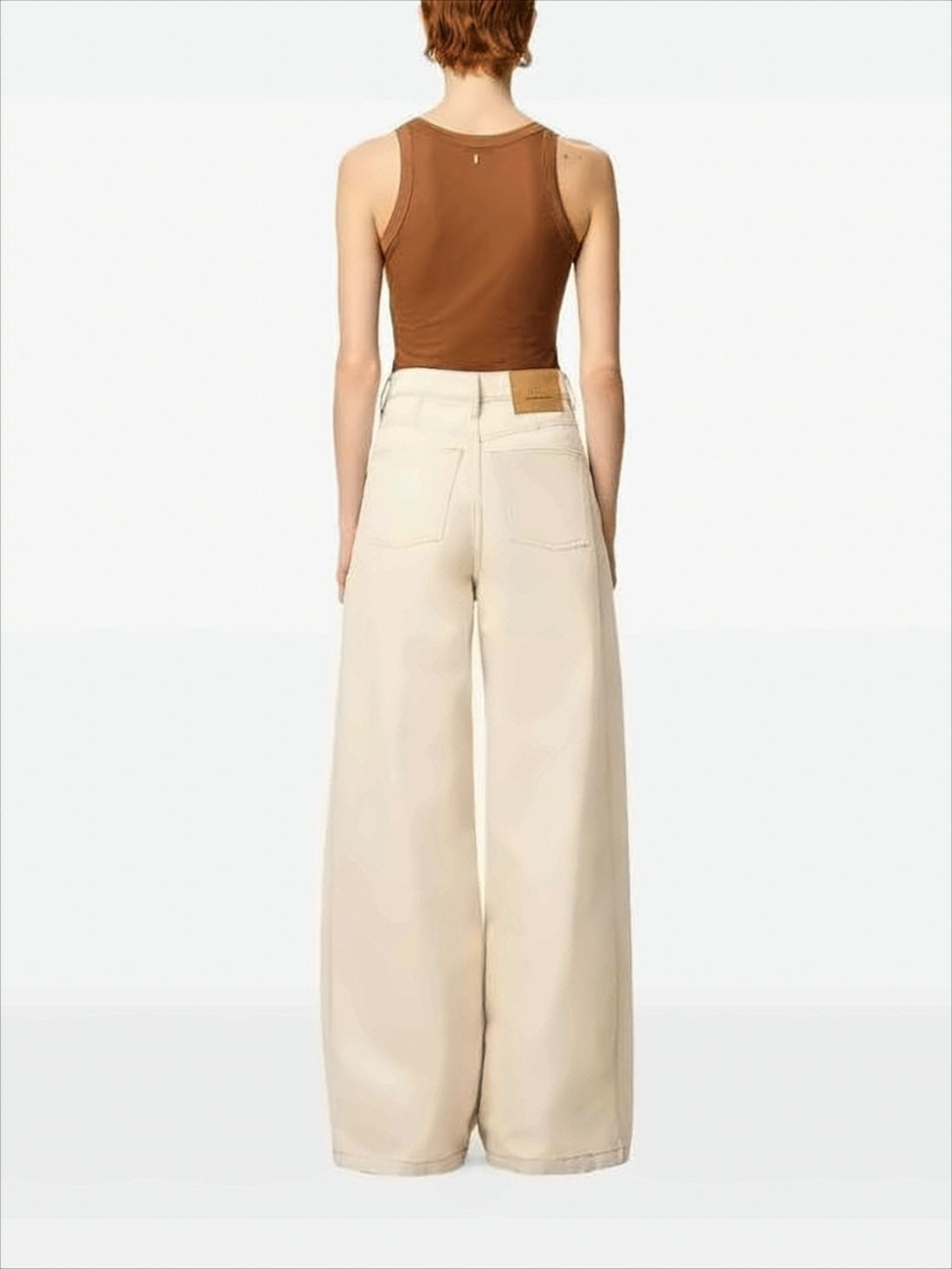 High Waist Wide-Leg Pants with Seam Detailing