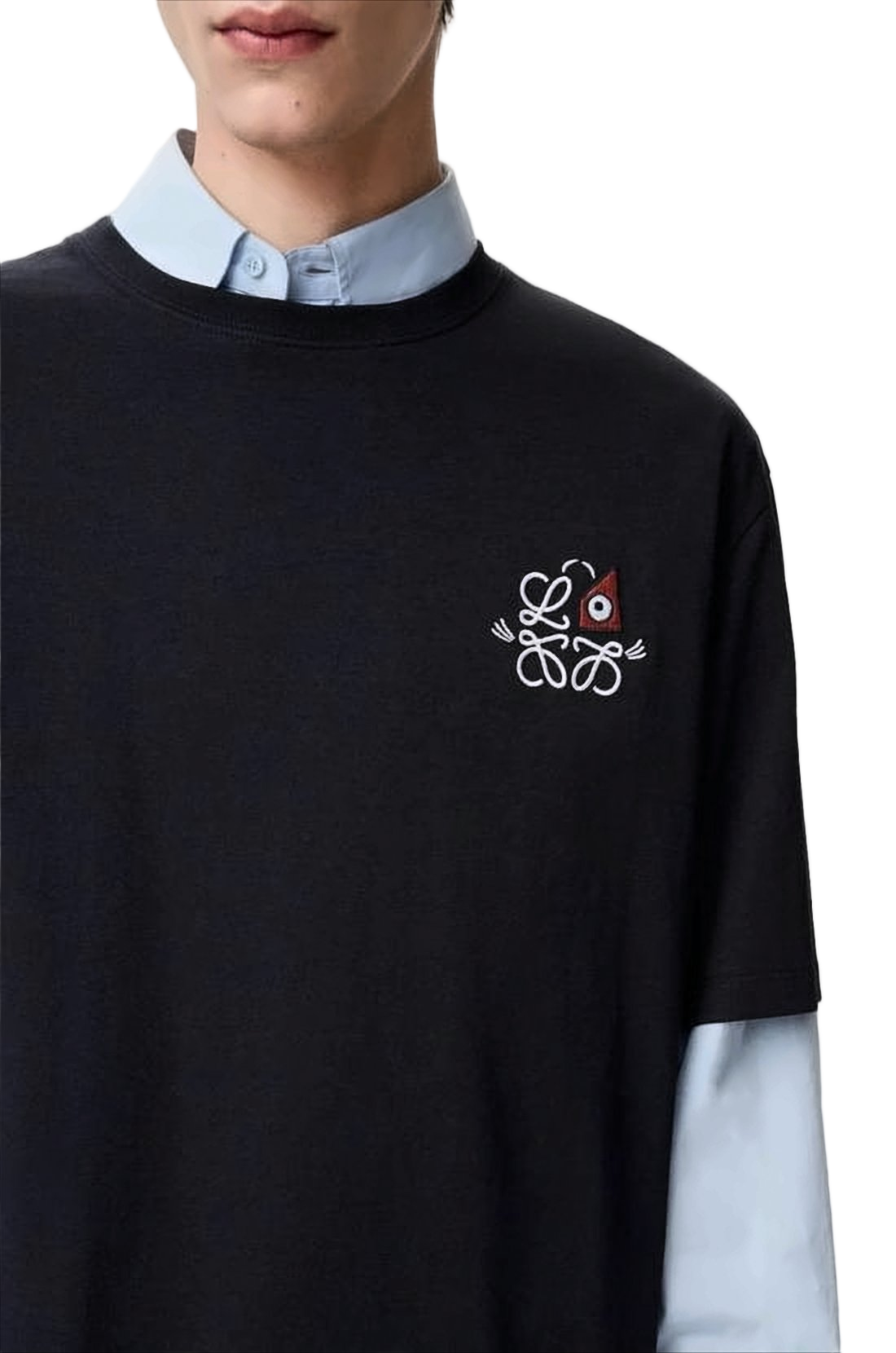 Relaxed Fit Black Cotton T-Shirt