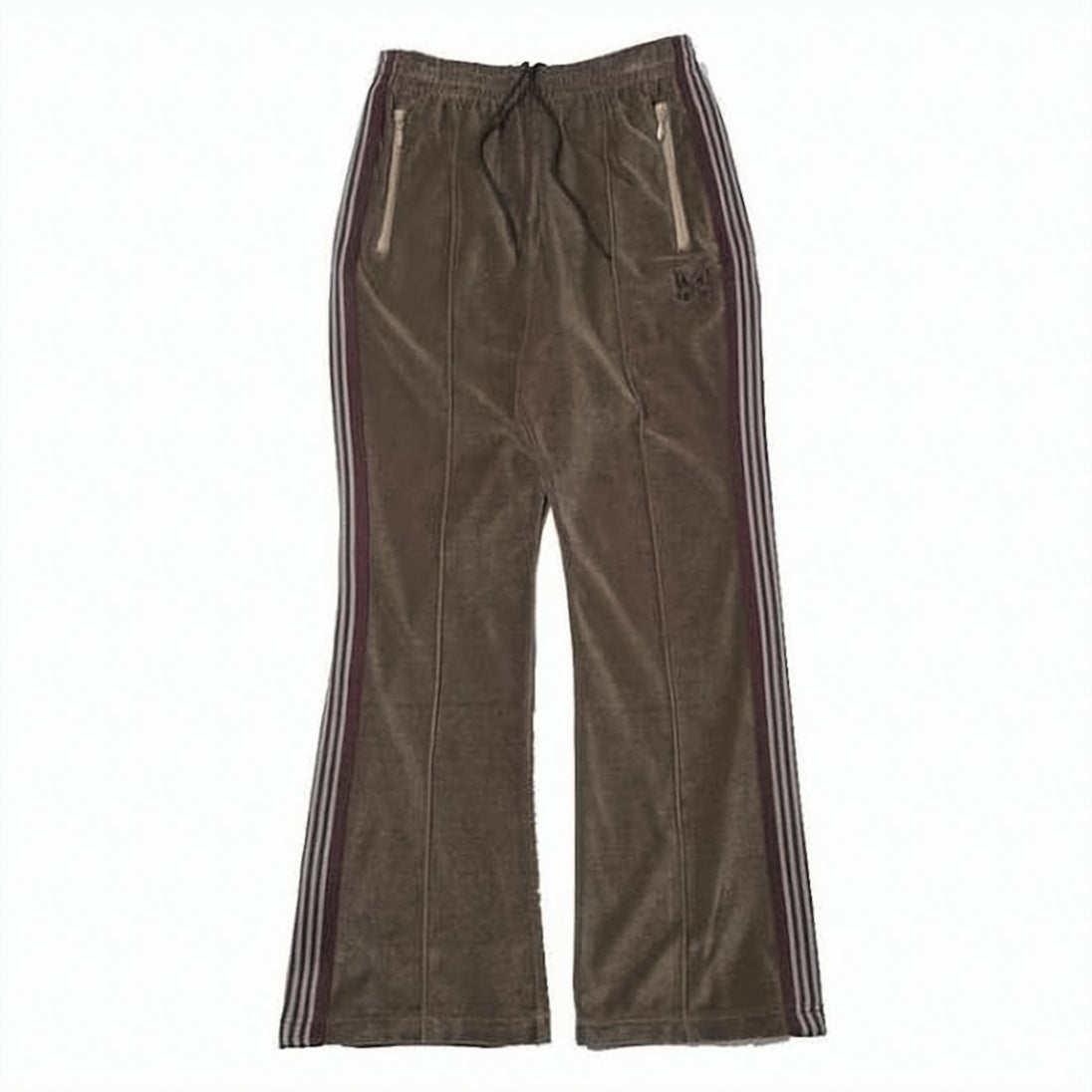 Relaxed Fit Brown Jogger Pants with Side Stripes
