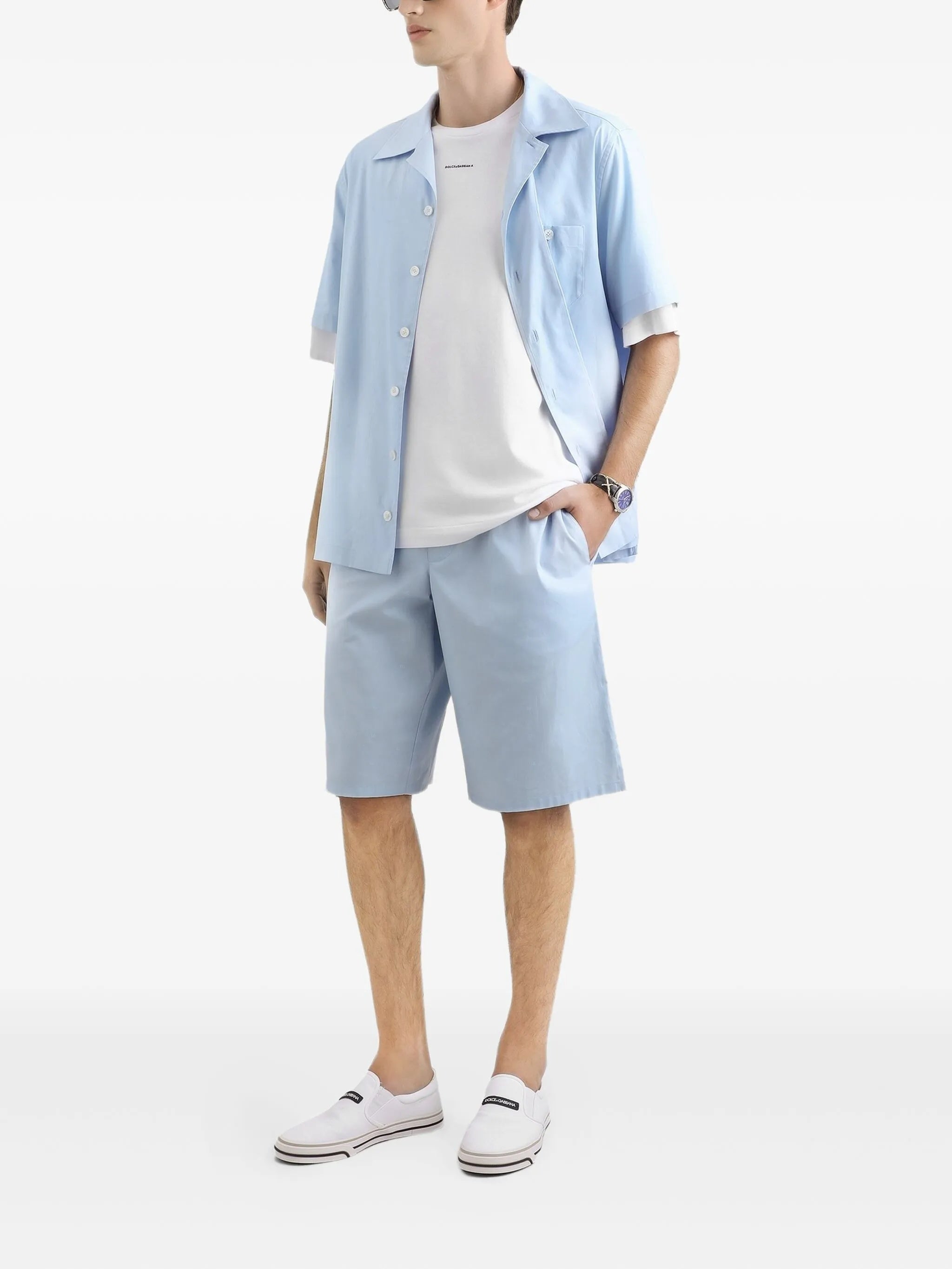 White Relaxed Fit Cotton Logo T-Shirt