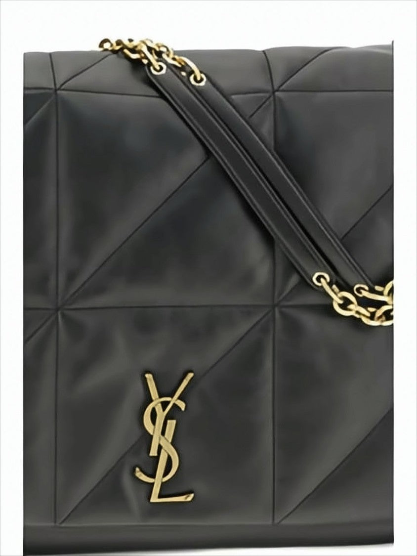 Geometric Quilted Calf Leather Shoulder Bag