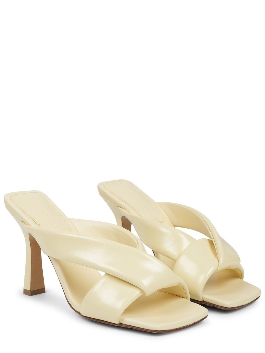 Sculptural Leather Sandals With Crisscross Straps