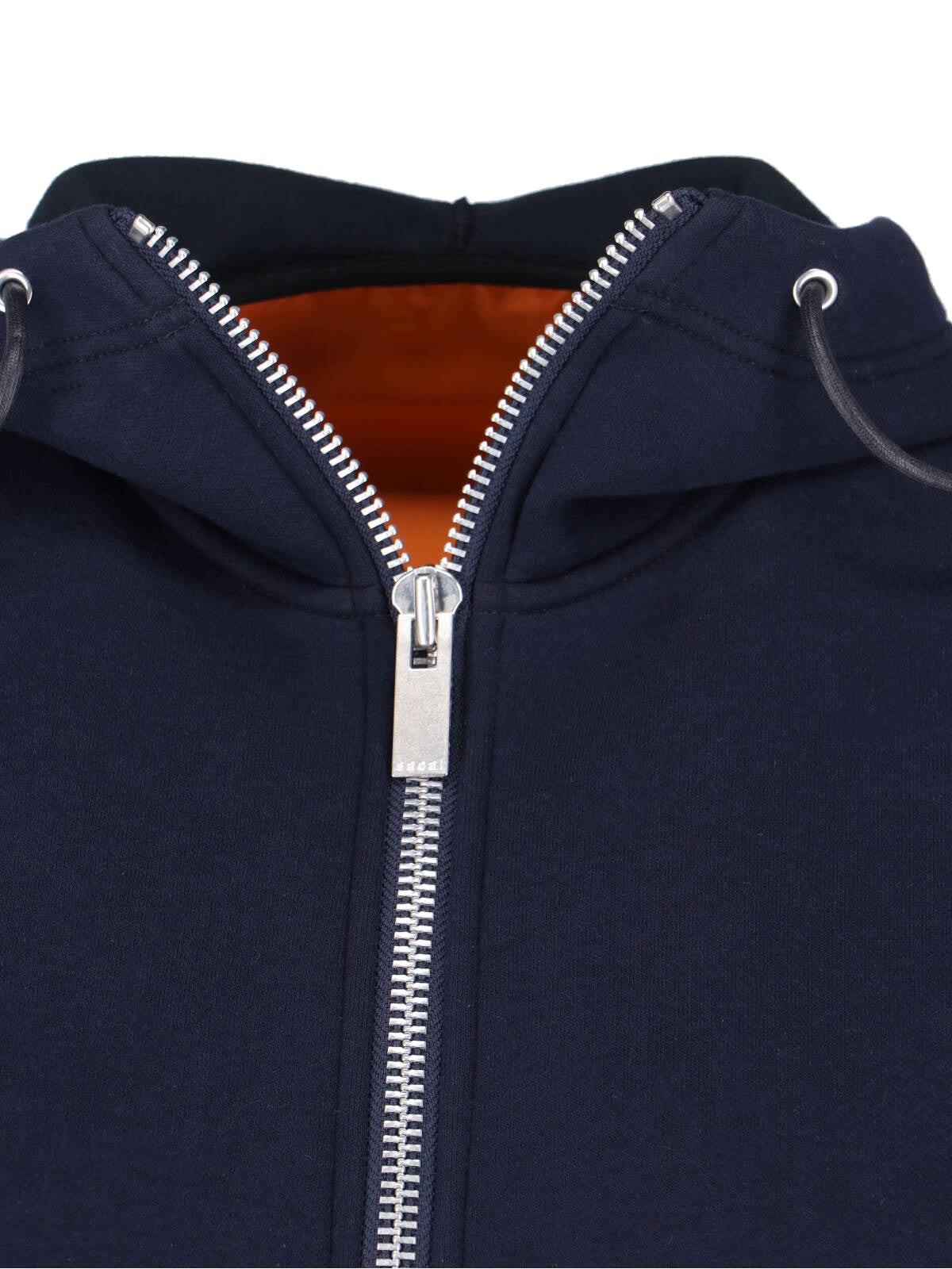 Navy/Green Double Zip Fabric Hoodie