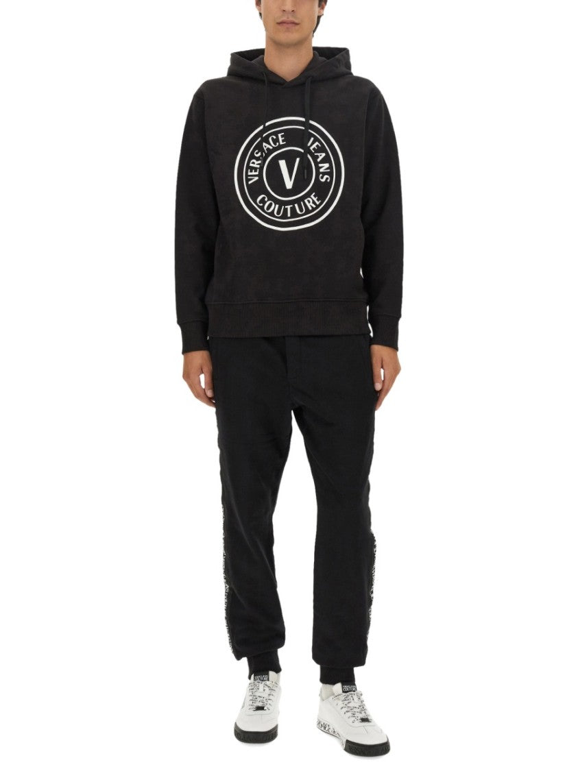 Logo-Emblazoned Black Sweatshirt With Classic Hood