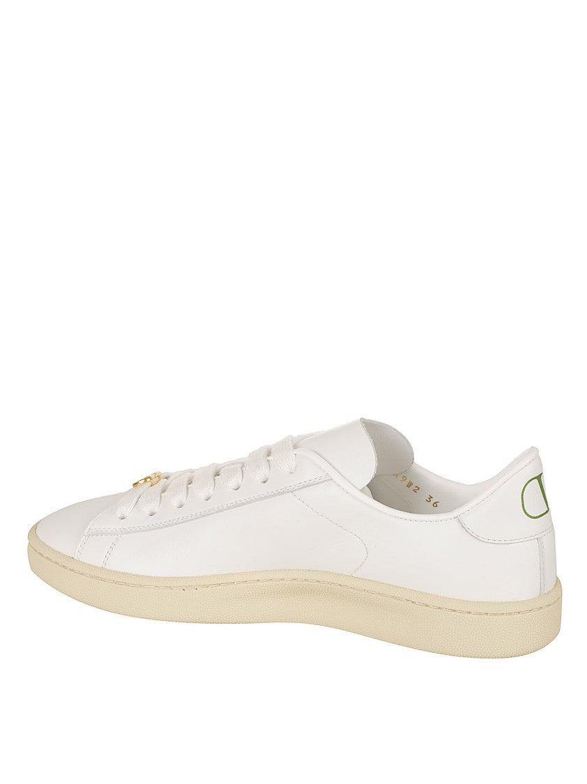 White Calf Leather Sneakers