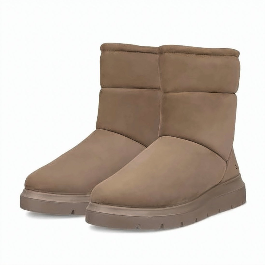 Nubuck Ankle Boots with Padded Design and Ridged Sole