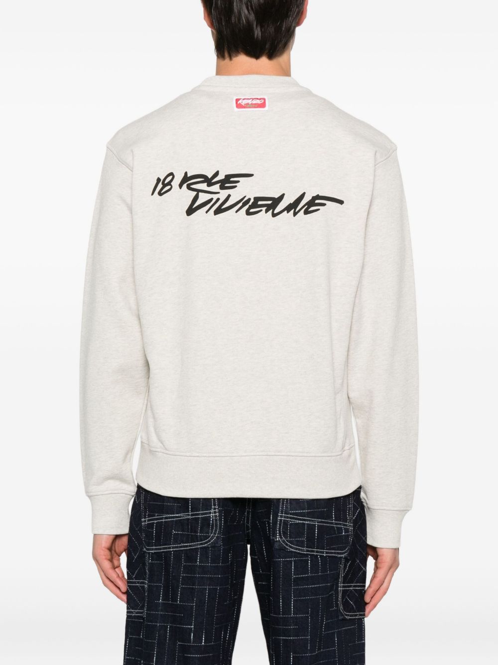 Flower Graphic Print Cotton Sweatshirt
