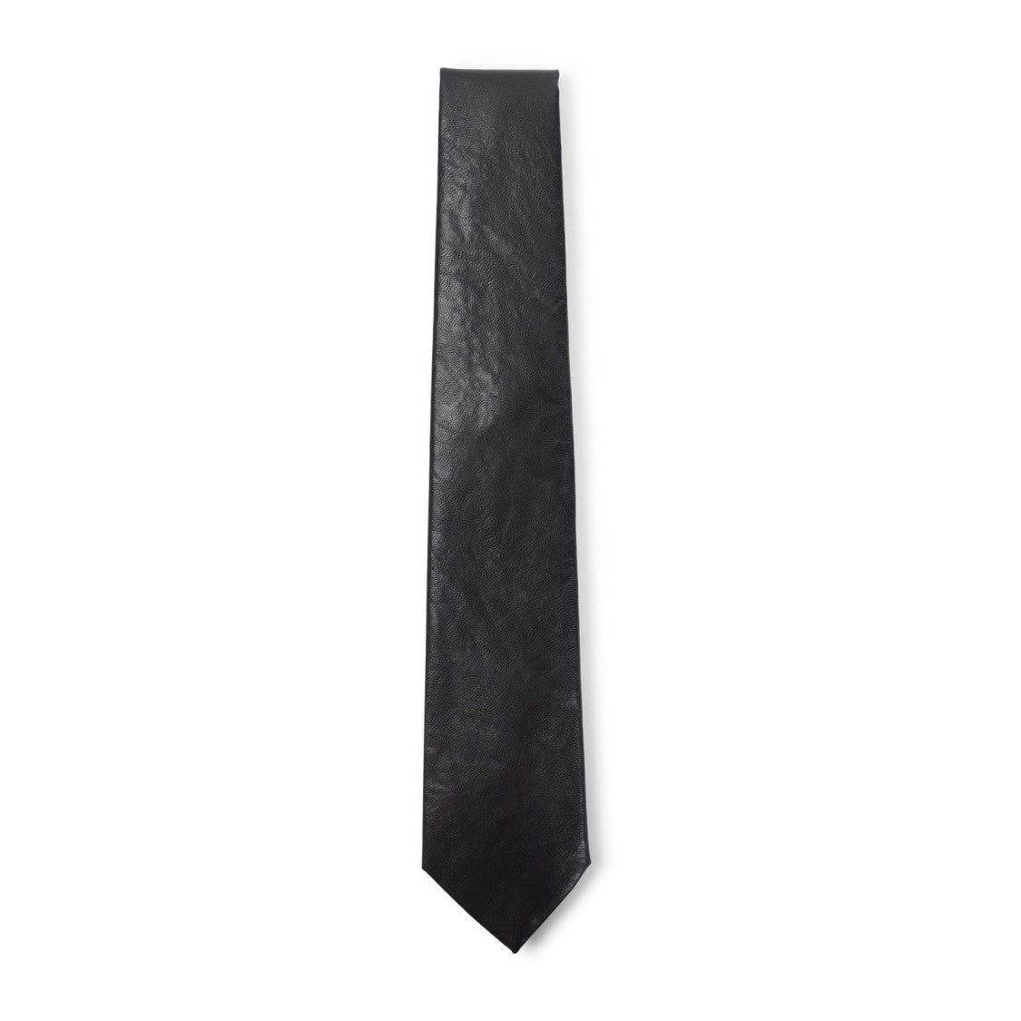 Solid Black Neck Tie with Smooth Texture and Refined Finish