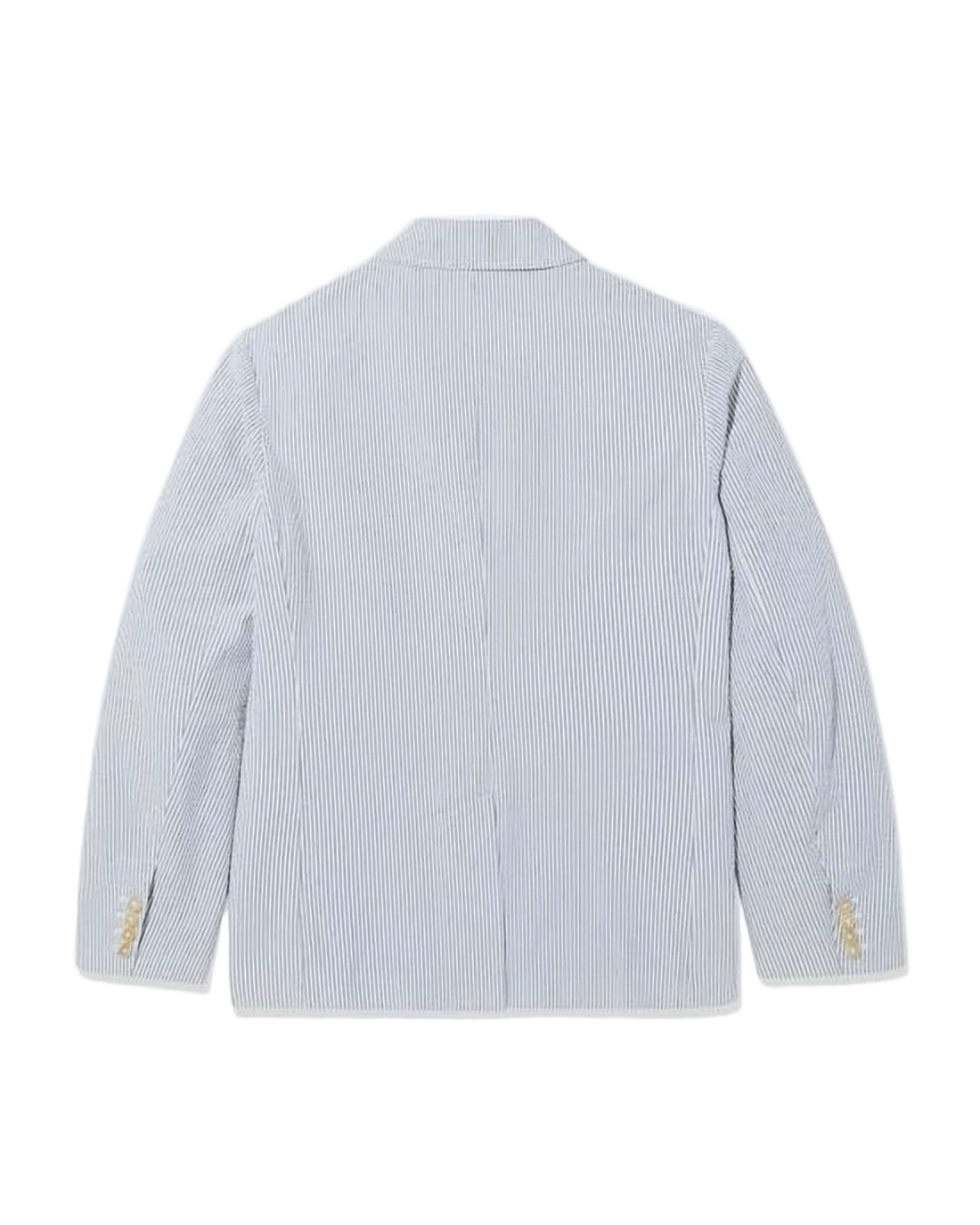 Tailored Seersucker Suit Jacket with Notched Lapel