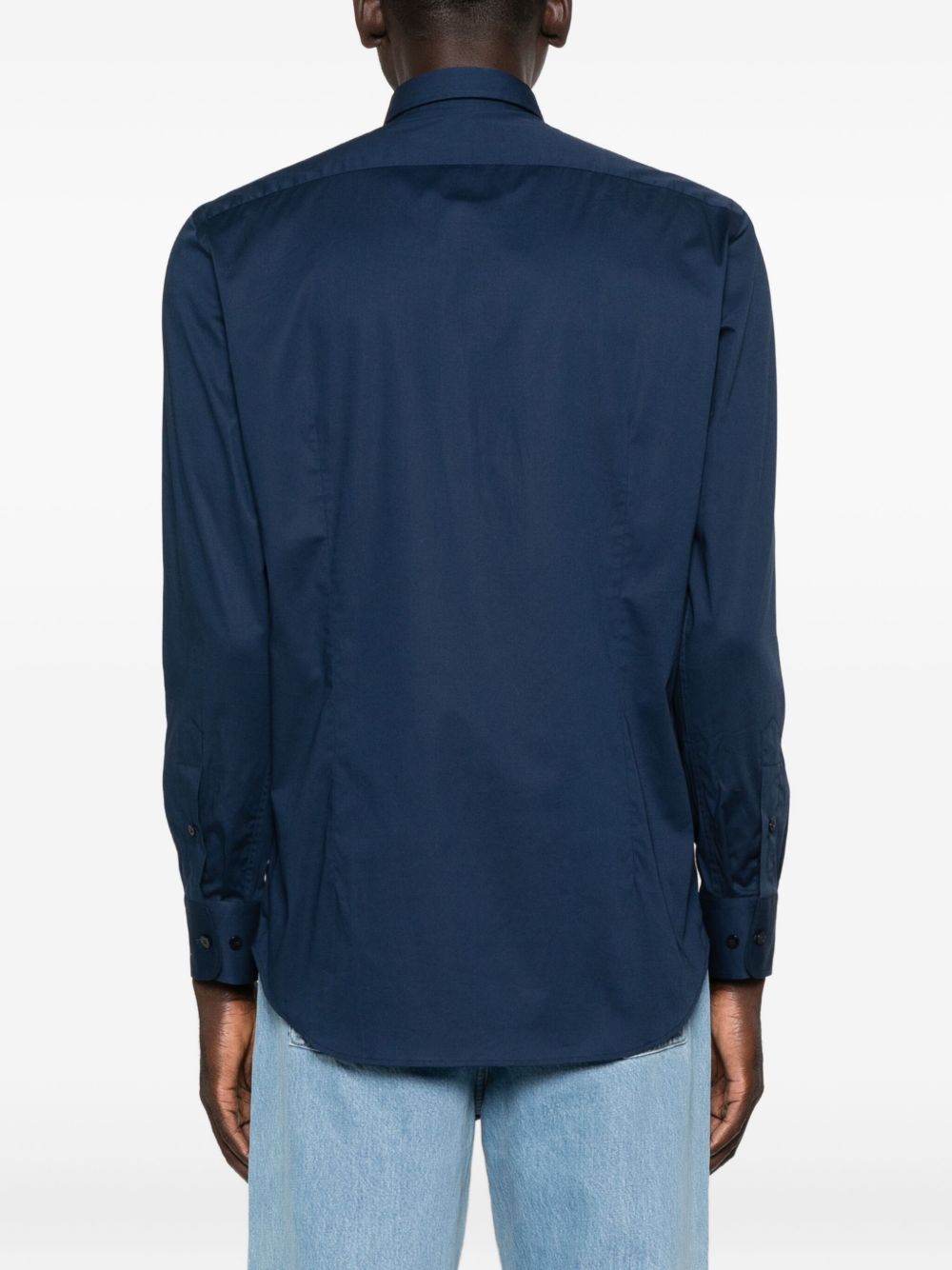 Tailored Blue Stretch Cotton Shirt