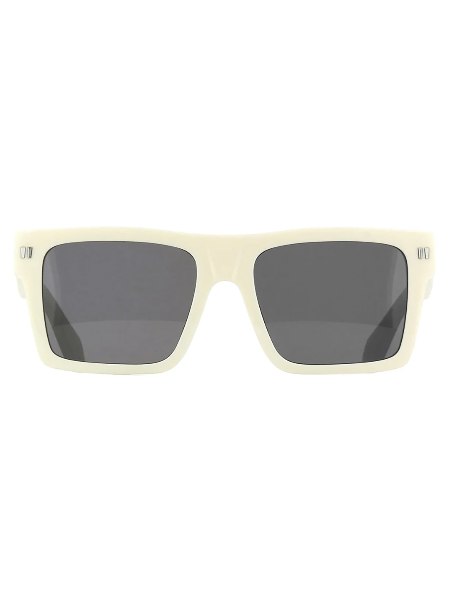 Angular Frame Off White Sunglasses with Minimalist Design