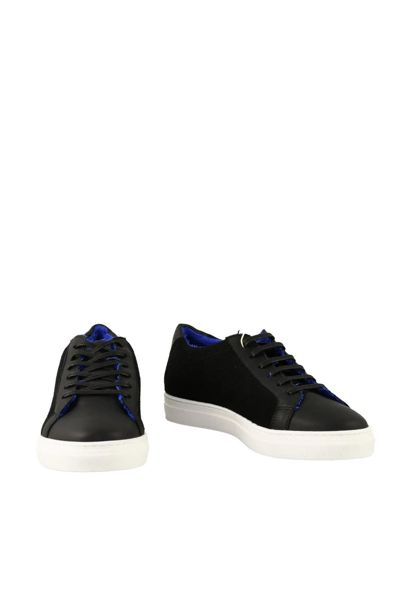 Leather/Other Fibers Sneakers - Black/Blue