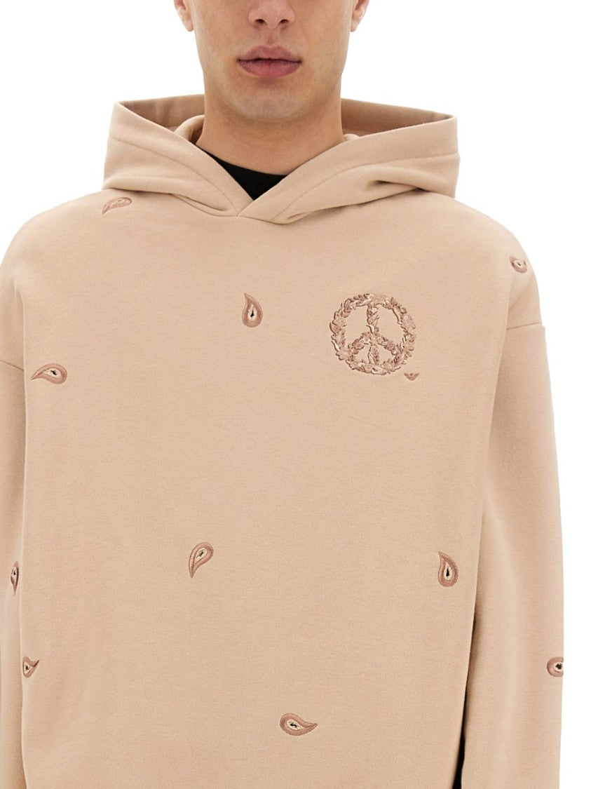 Intricate Embroidered Sweatshirt With Hood