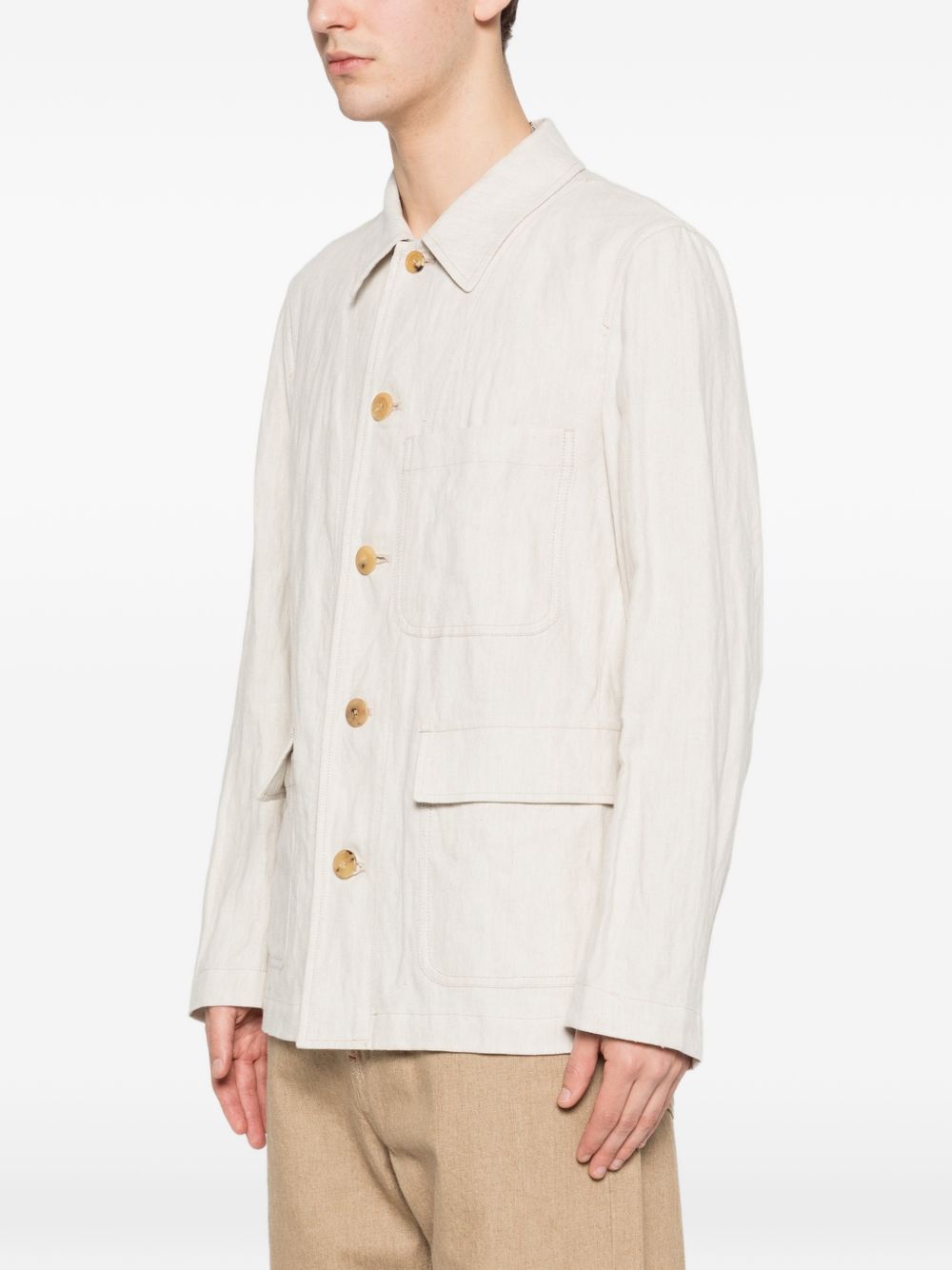 Beige Herringbone Weave Jacket