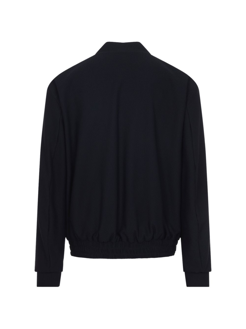 Black Casual Jacket with Textured Detail