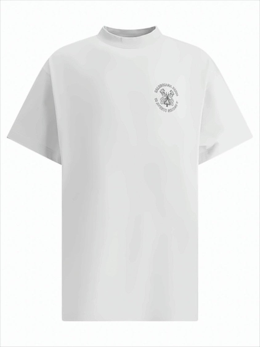Relaxed-Fit White T-Shirt with Emblems