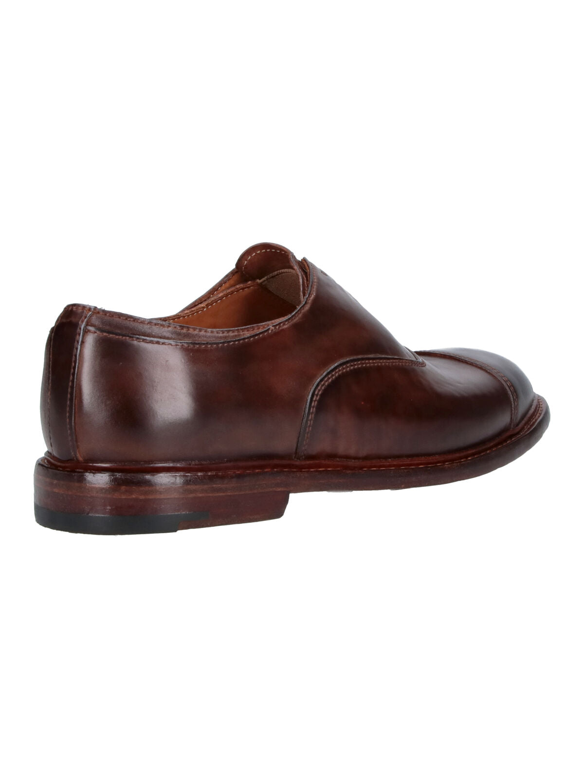 Brown Abner Worn-Effect Leather Derby Shoes