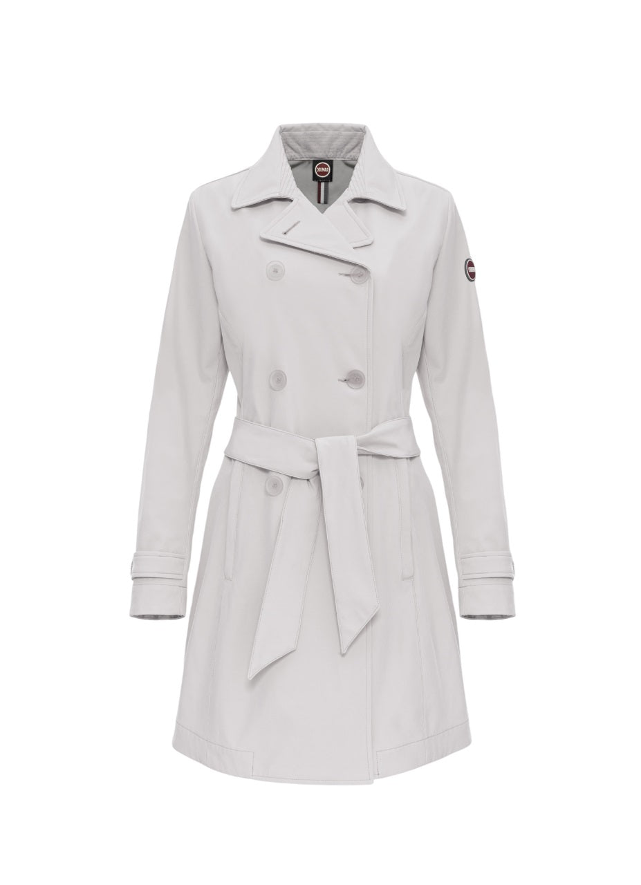 Beige Tailored Trench Coat With Detachable Belt
