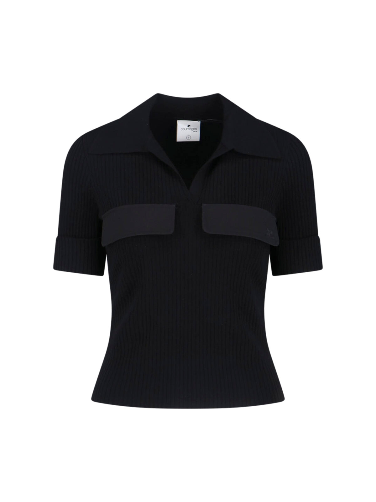 Fitted Black T-Shirt with Round Neckline