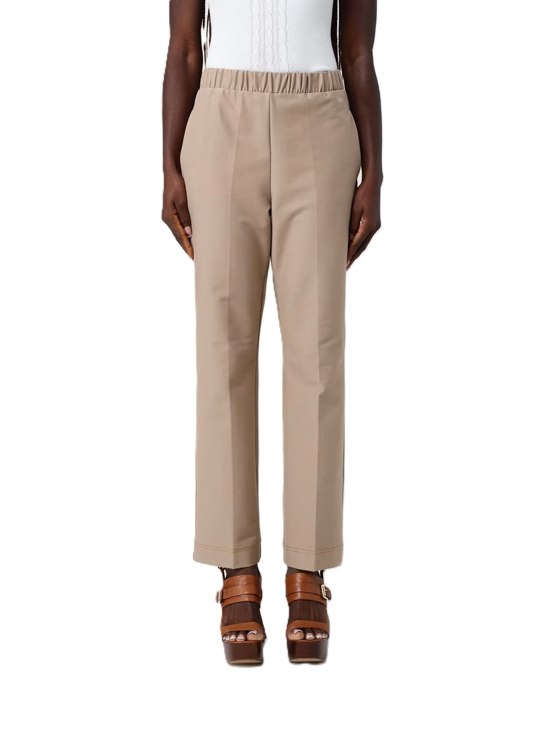 Straight-Leg Pants with Relaxed Fit and Cuffed Hem