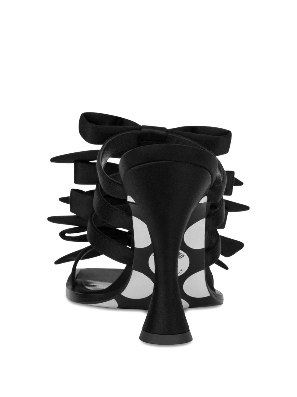Sculpted Heel Sandals with Bow Detail