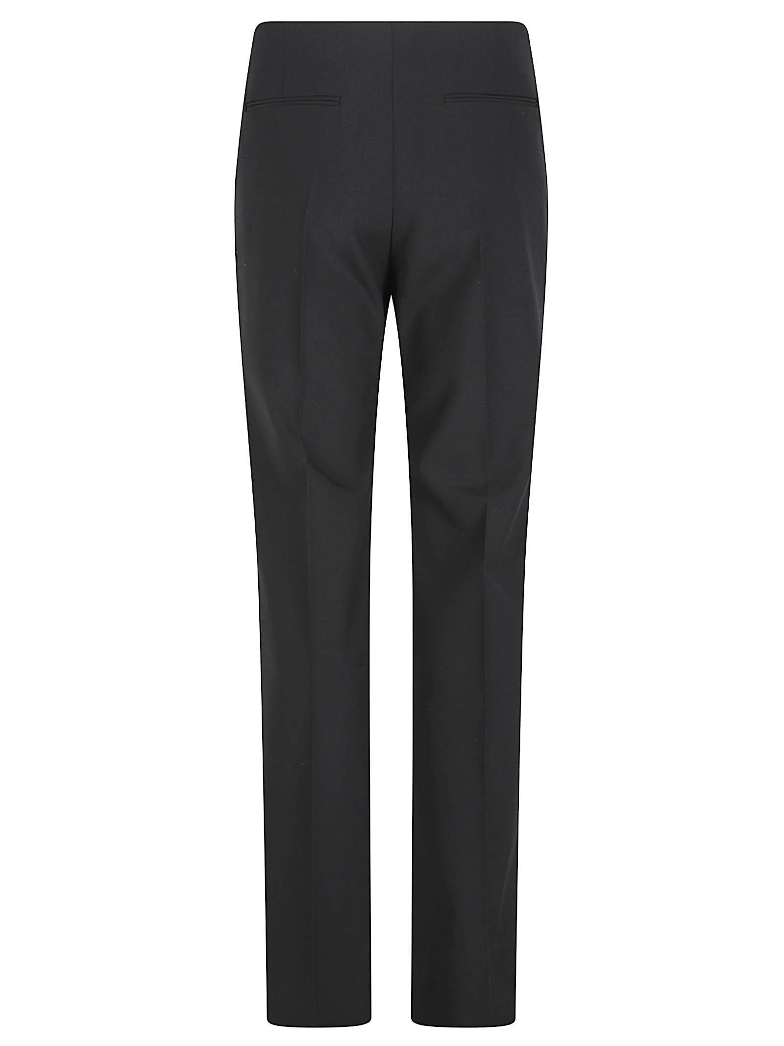 Tailored Slim Fit Wool Trousers with Pressed Creases