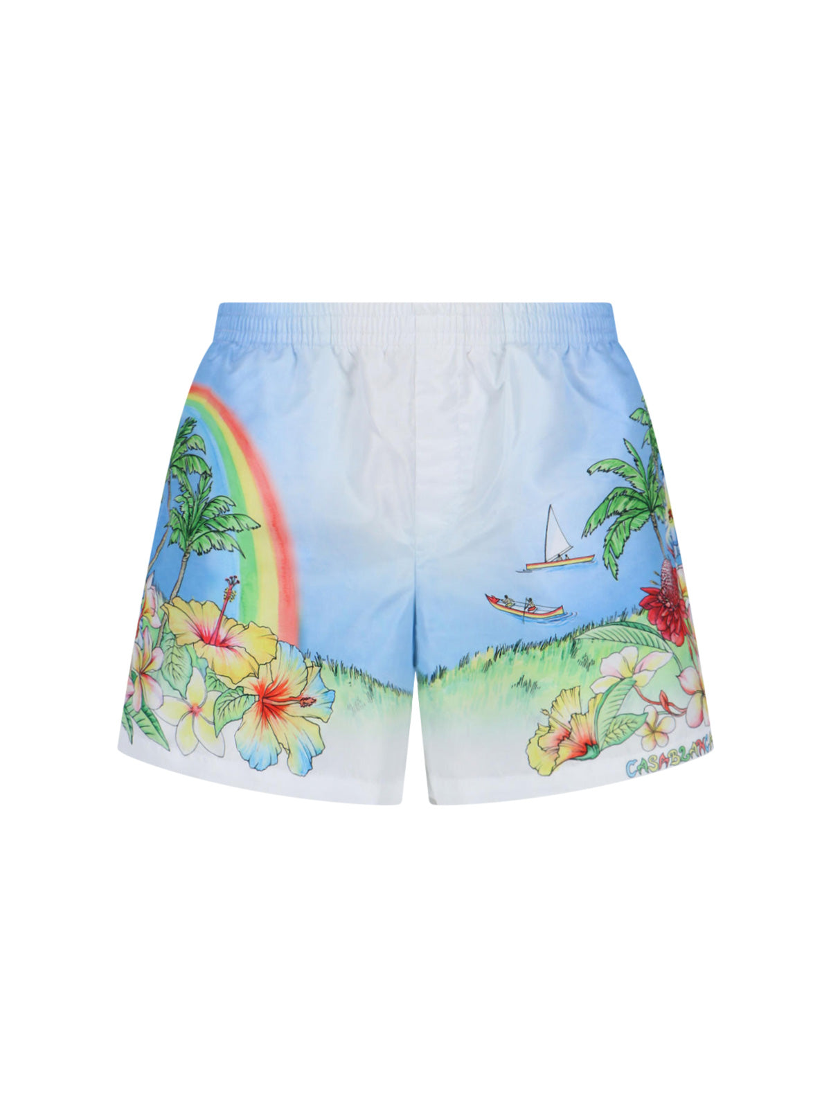Mid-Rise Elasticated Aloha Print Shorts From Casablanca