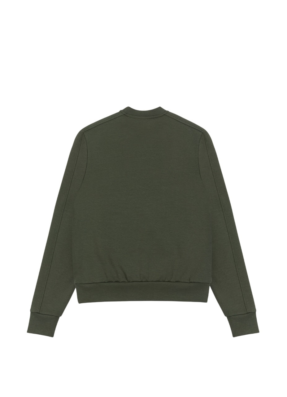 Comfort-Focused Green Sweatshirt With Ribbed Details