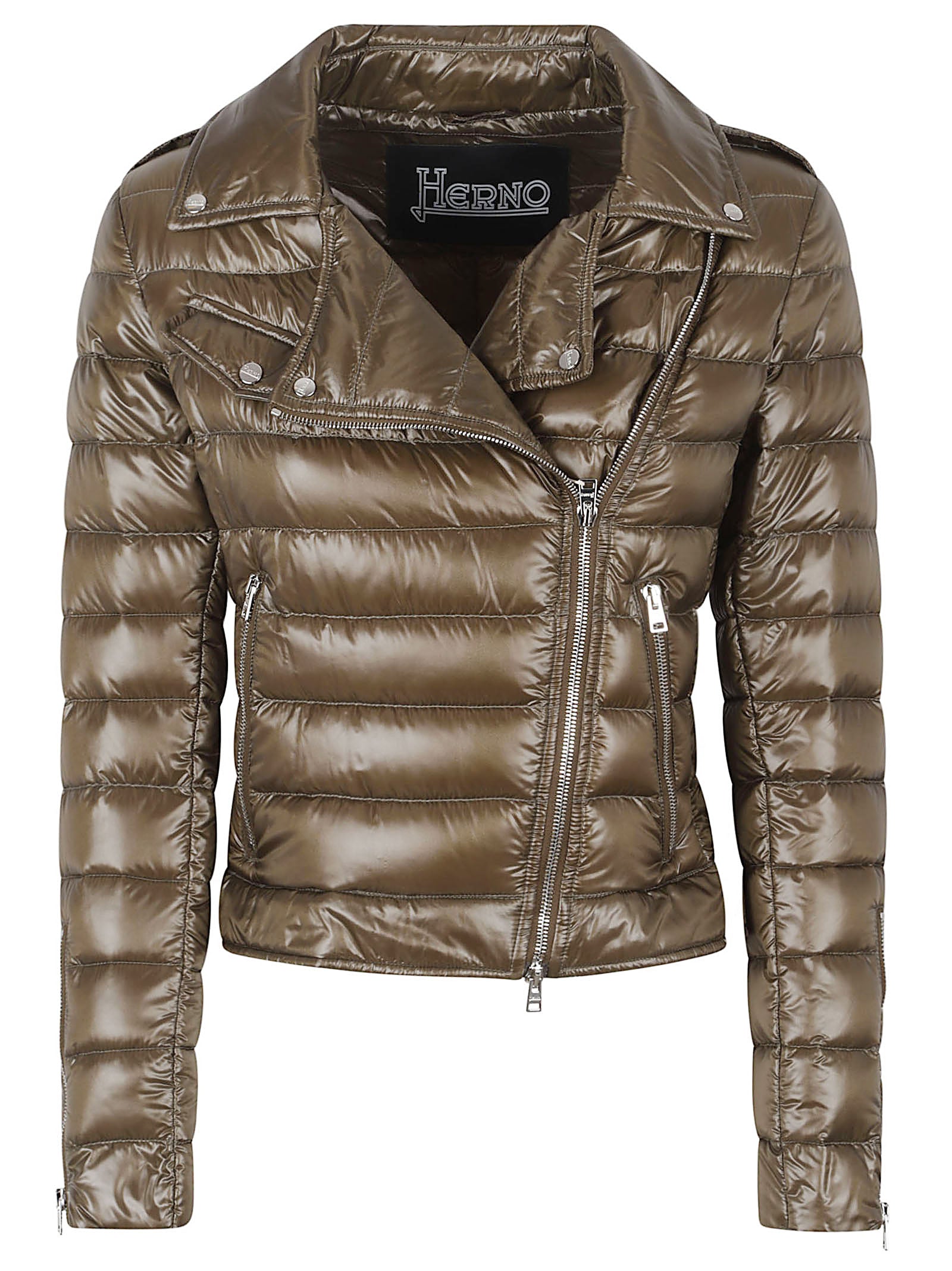 Shiny Quilted Biker Jacket