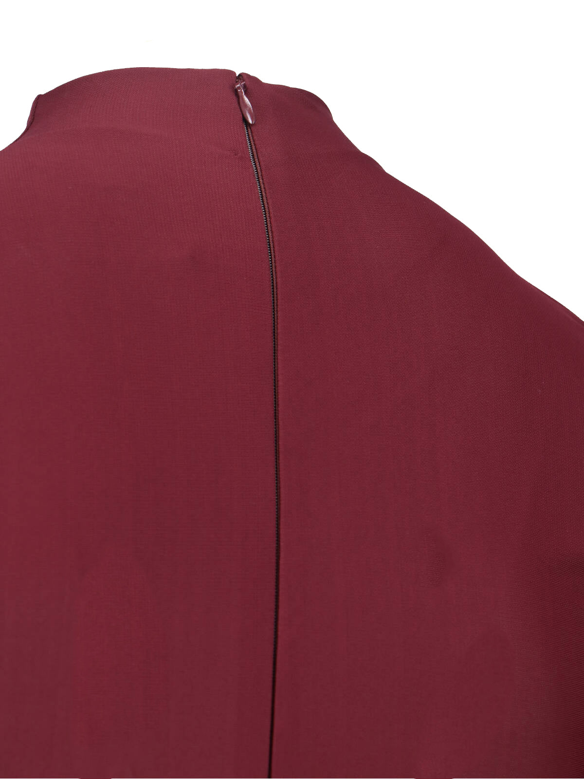 Bordeaux Draped High Neck Maxi Dress