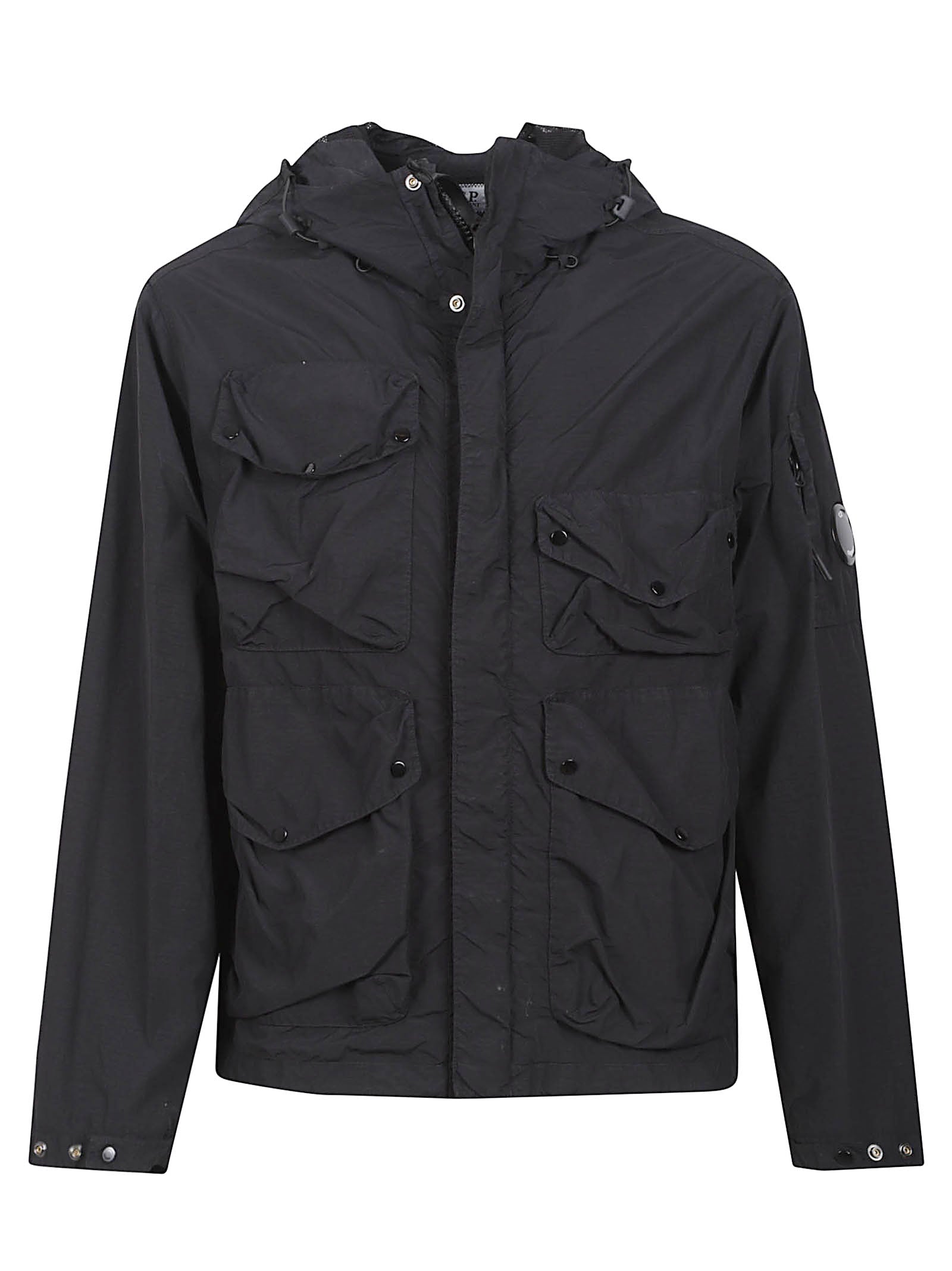 Matte Black Jacket with Integrated Goggles