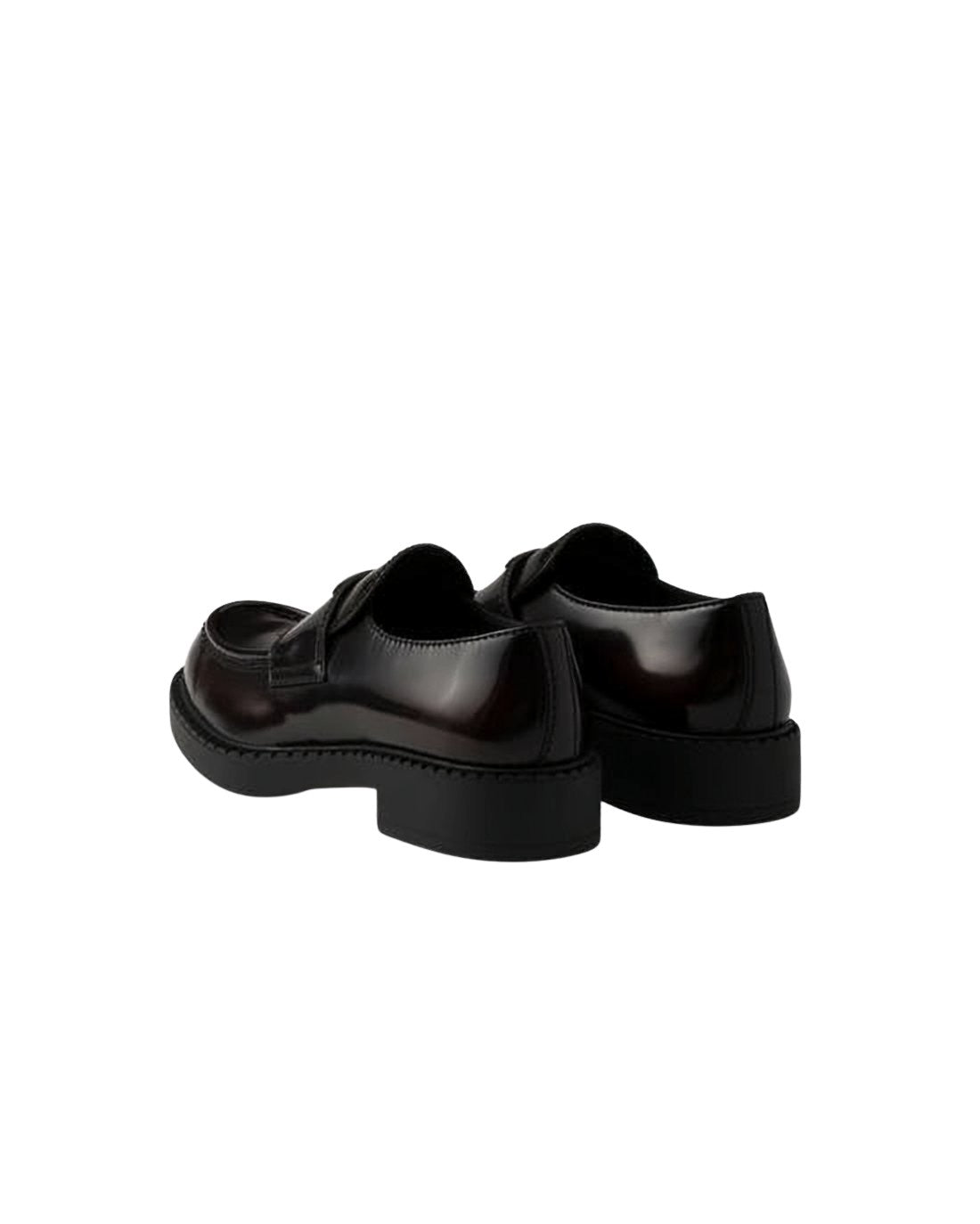 Calf Leather Loafers with Triangular Logo Plaque