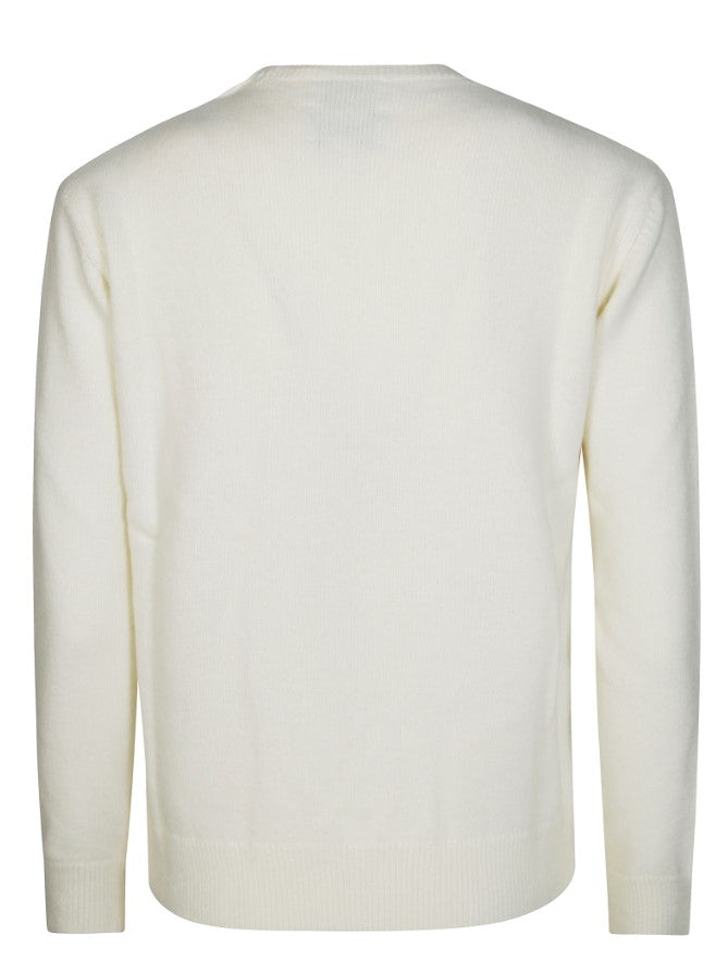 White Sweater With Gold Lettering